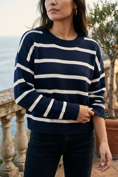 Seliel | Striped Round Neck Pullover