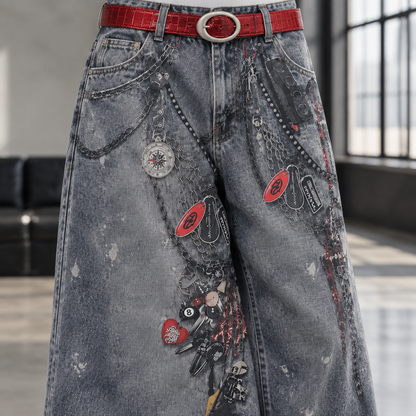 Zivise | Vintage Distressed Wide-Leg Jeans