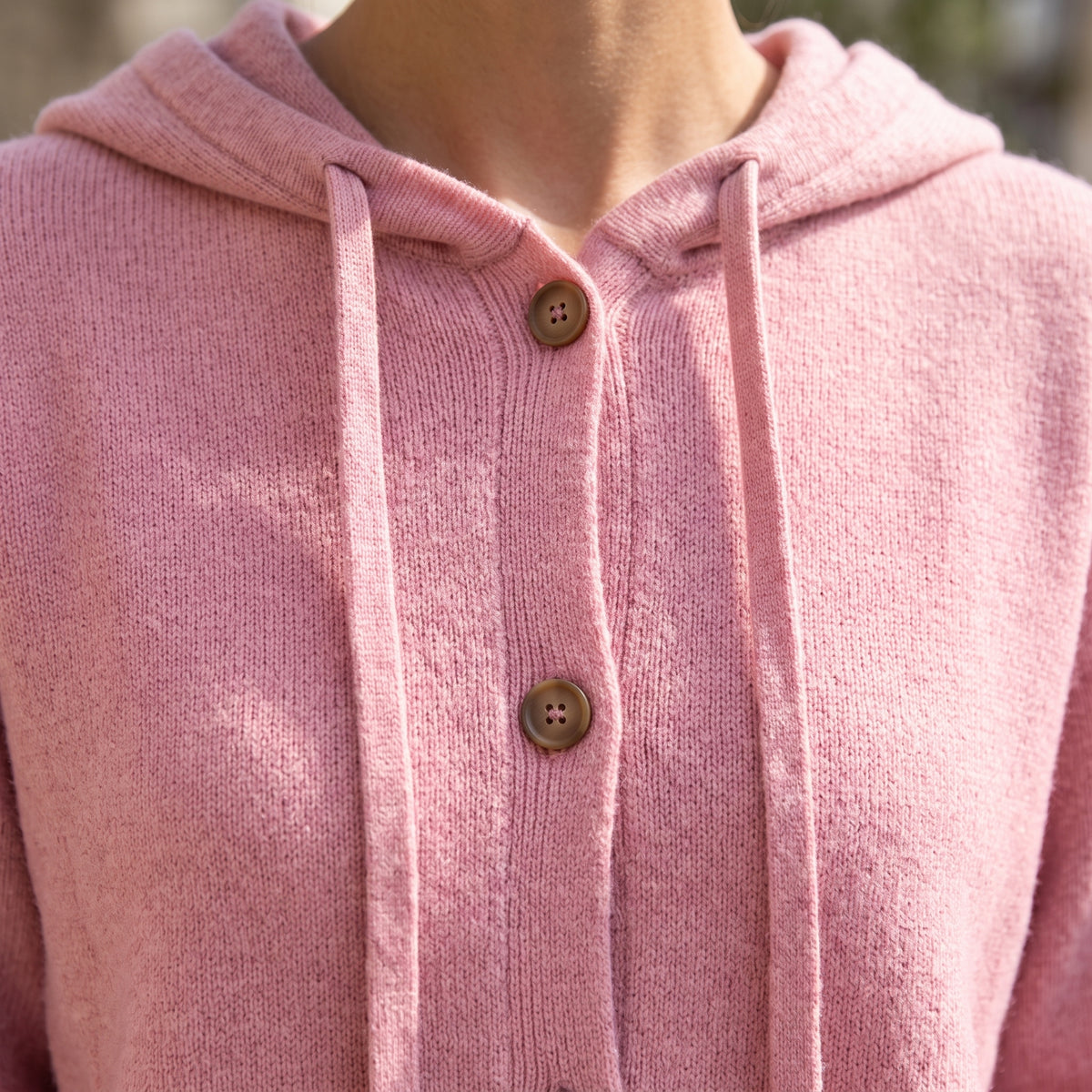 Minis | Hooded Button-Front Cardigan