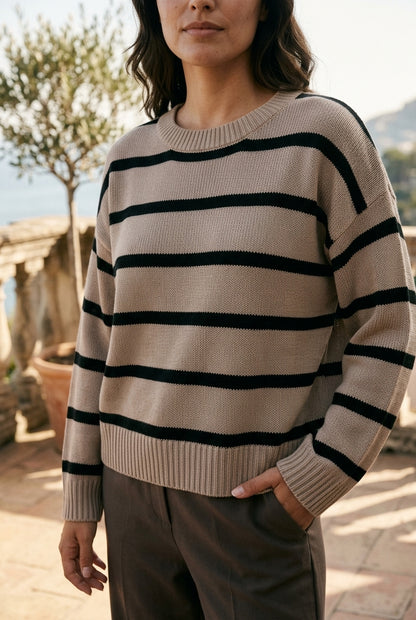 Seliel | Striped Round Neck Pullover
