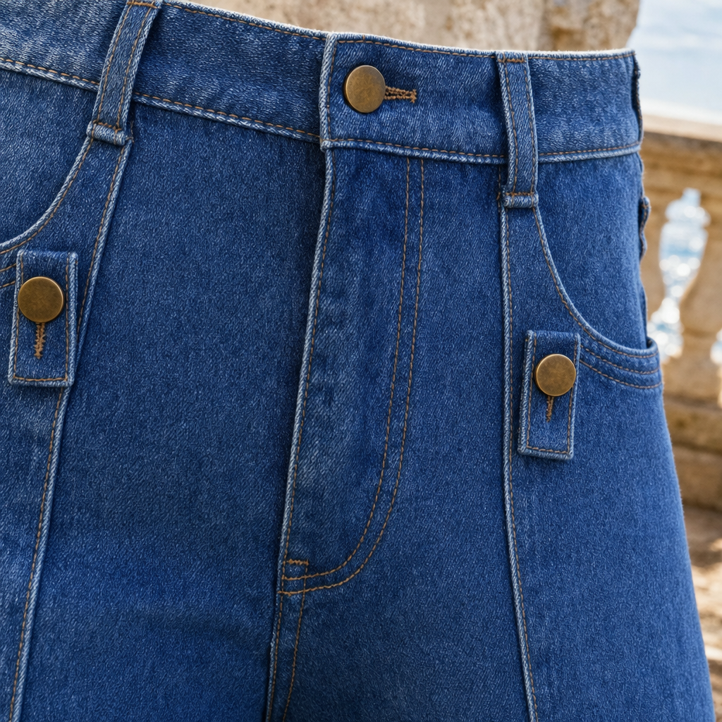 Olina | Loose Cargo Wide-Leg Jeans