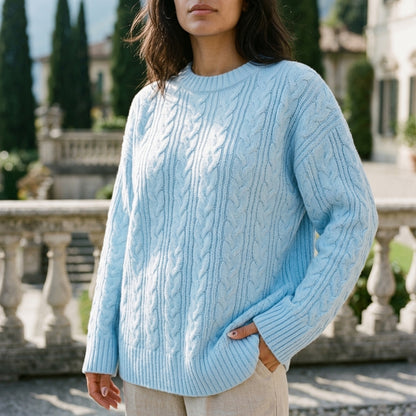 Orya | Cable-Knit Round-Neck Pullover