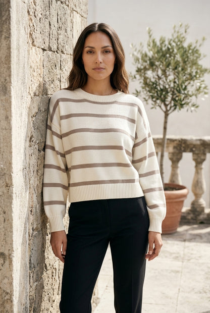 Seliel | Striped Round Neck Pullover