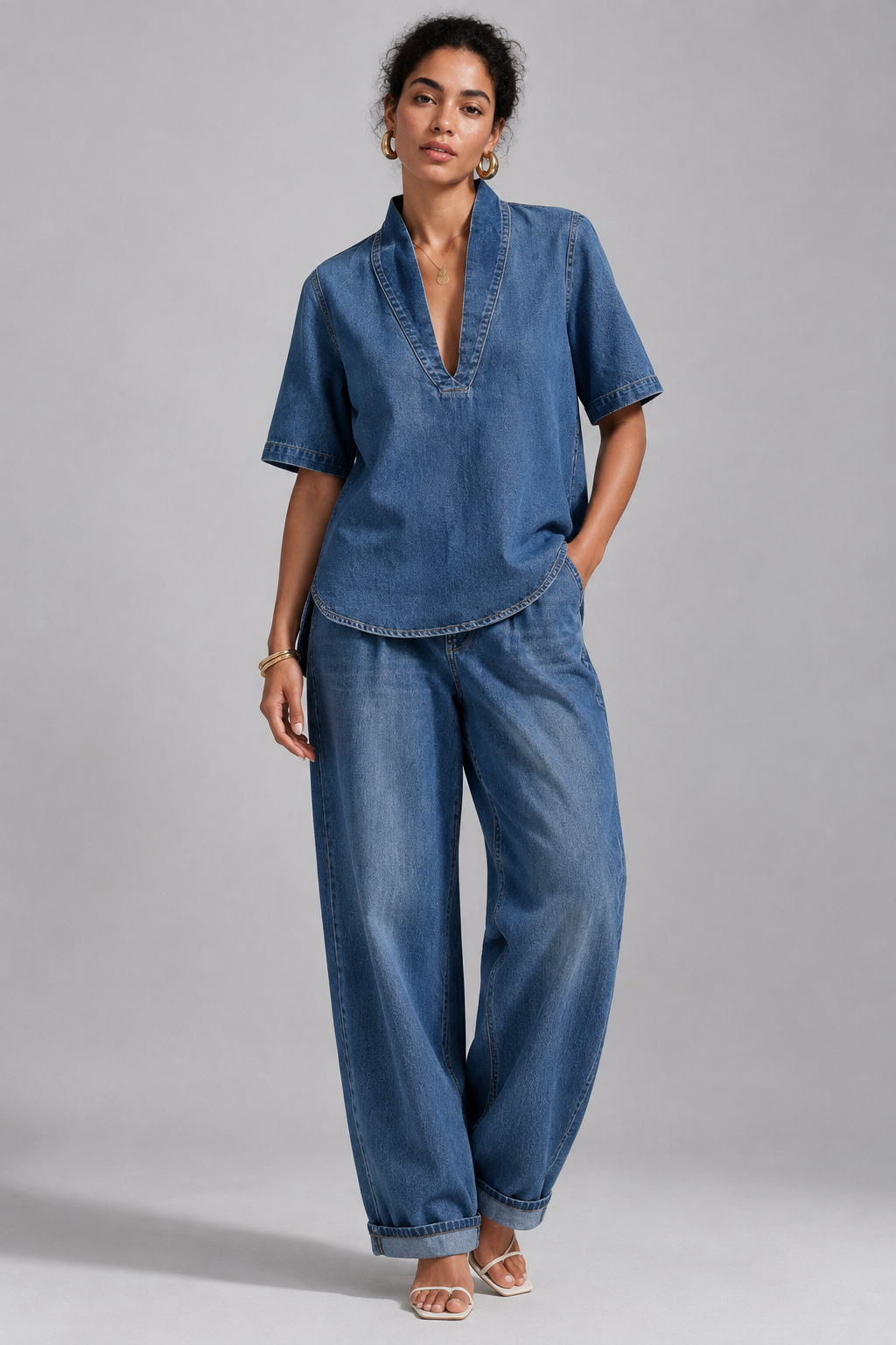 Alya | Denim Two-Piece Set