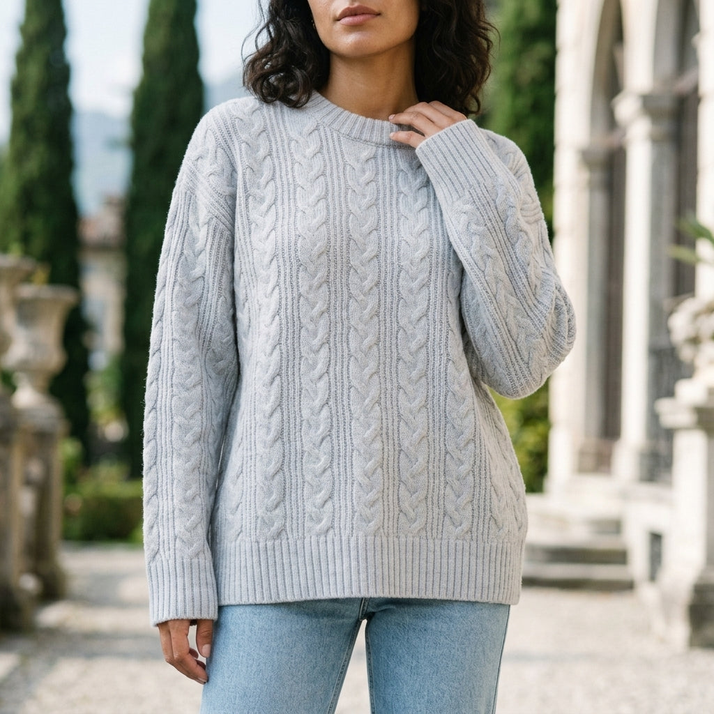 Orya | Cable-Knit Round-Neck Pullover