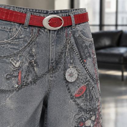 Zivise | Vintage Distressed Wide-Leg Jeans