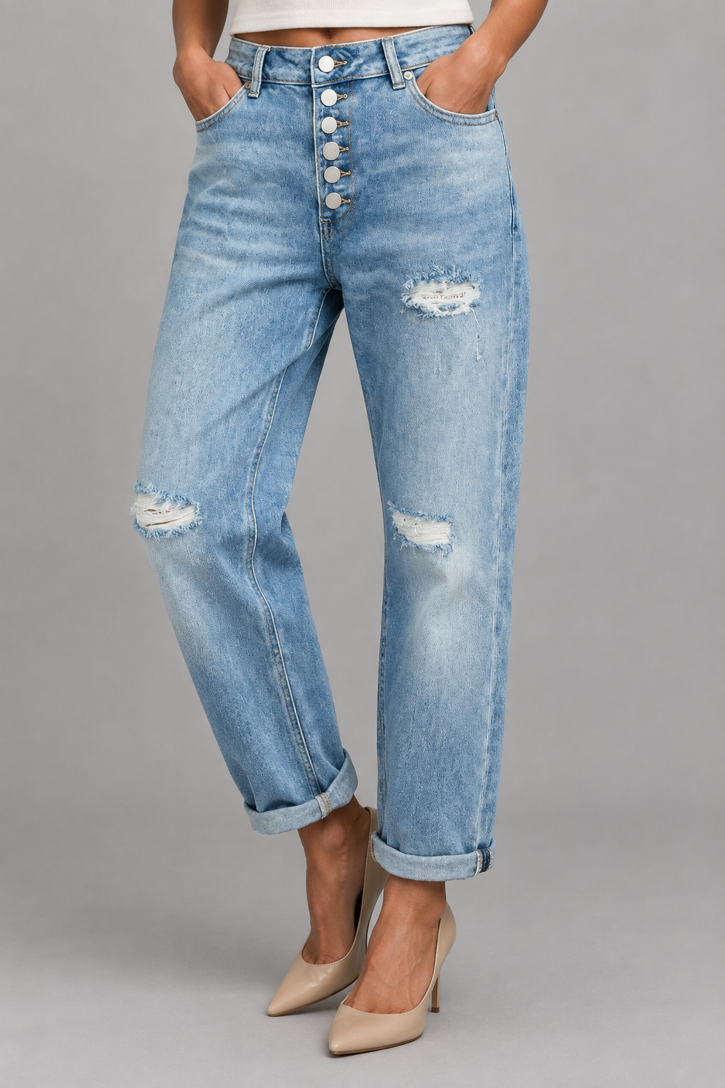 Rema | Distressed Baggy Jeans