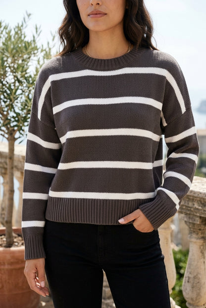 Seliel | Striped Round Neck Pullover
