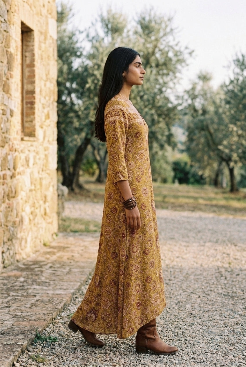Taliel | Vintage-Inspired V-Neck Dress